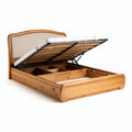 Lit coffre en bois avec sommier relevable et rangement intégré 200 x 160 x 100cm