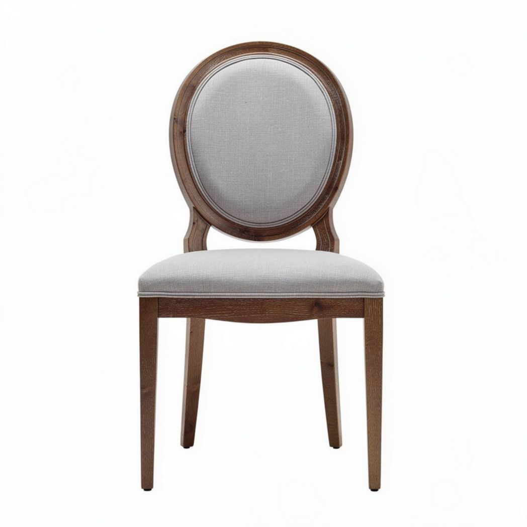 Chaise en bois avec assise en tissu gris 45 x 45 x 90cm pour salle à manger