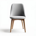 Chaise moderne en tissu gris avec pieds en bois naturel dimensions 45 x 50 x 85cm