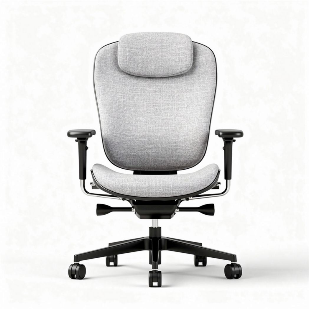 Chaise de bureau ergonomique en tissu gris avec accoudoirs réglables 60 x 60 x 120cm
