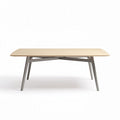 Table rectangulaire en bois de chêne et métal gris 150 x 75 x 75cm