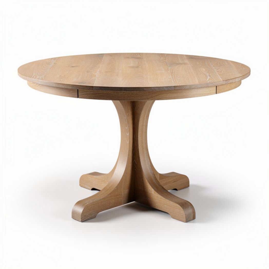 Table ronde en bois de chêne 70 x 70 x 75cm pour salle à manger